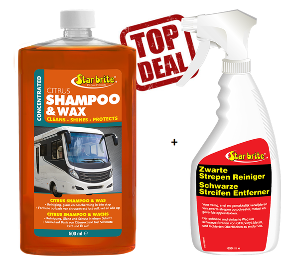 Starbrite Shampoo & Wachs + Regenstreifen Entferner SET